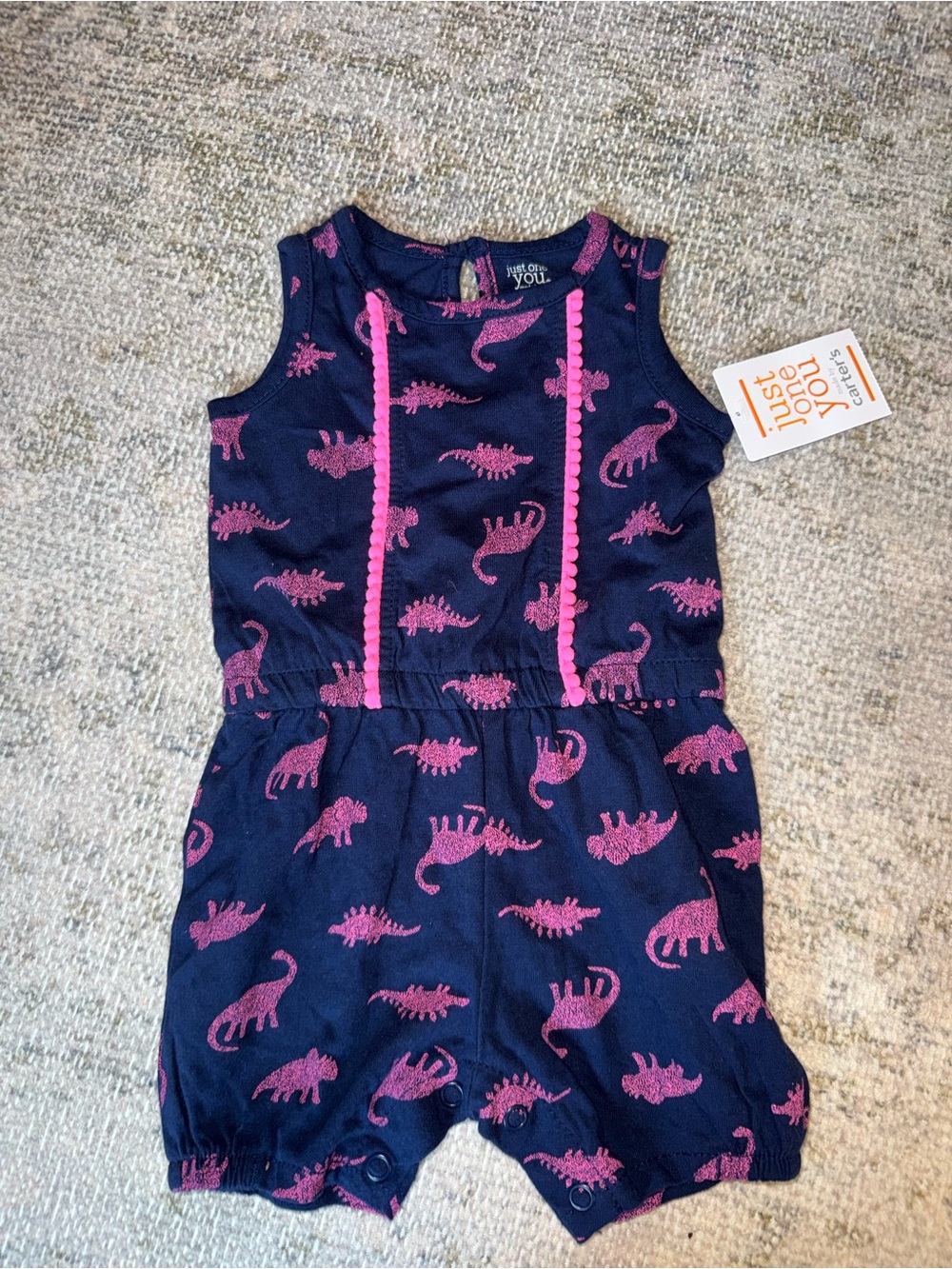 Carter's Navy and Pink Dinosaur Romper‎